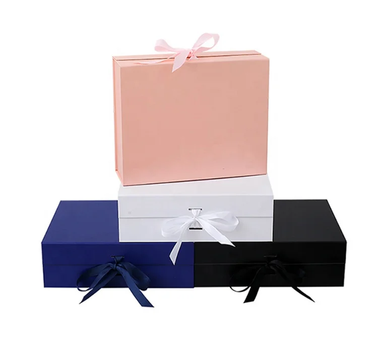 Luxury folding magnetic gift box packaging box underwear clothing packaging black mailer boxes