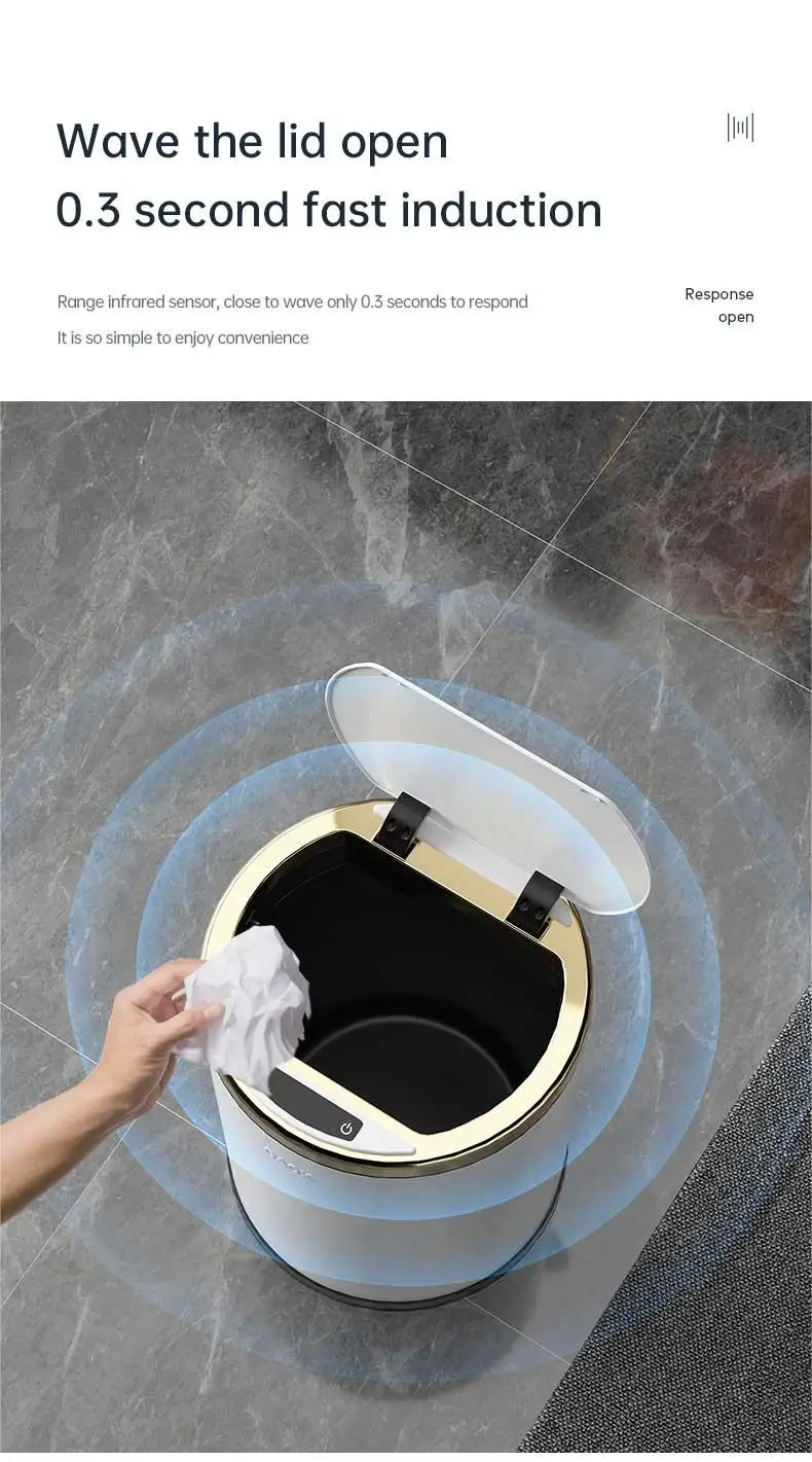 New Launch Discounts Home Use Automatic Sensor Trash Can Stainless Steel Smart Trash Can