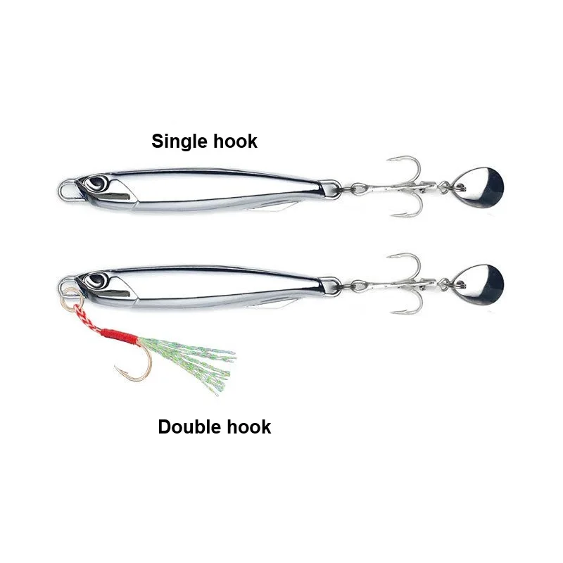 DUO Electroplated 10g15g20g30g40g60g80g mirror surface Slow Metal Jigs Lure Sinking Fishing Jigging lures with 2 hooks