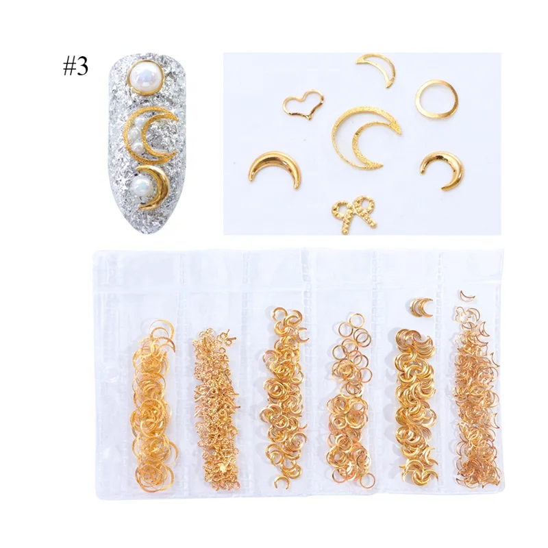 Hot Selling Christmas Nail Decoration 3D Nail Art Design Decoration 3d Metal Nail Decal for sale