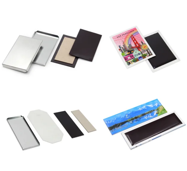 Raw Material Fridge Magnet Component 80*53 90X65 125X40 Mm Tin Plate Manual Fridge Magnet Material Set