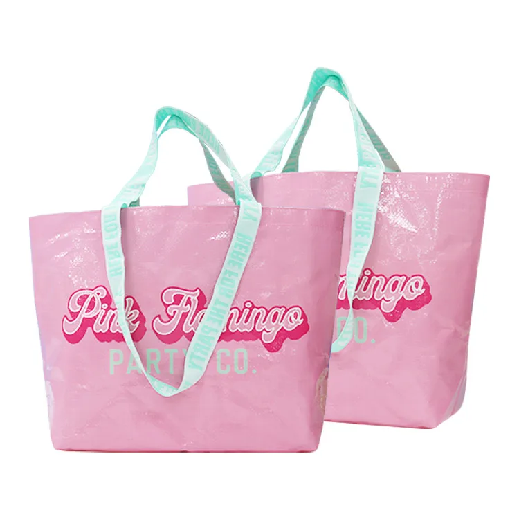 Eco friendly laminated woven reusable custom printing logo pp woven shopping bag with logo print