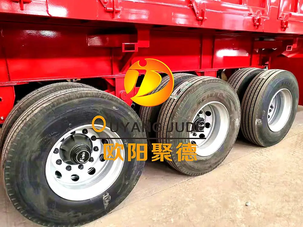 OYJD 40ft sidewall trailer 3 axles with lifting axle first front use stone loading tipper semi trailer on hill road  for sale