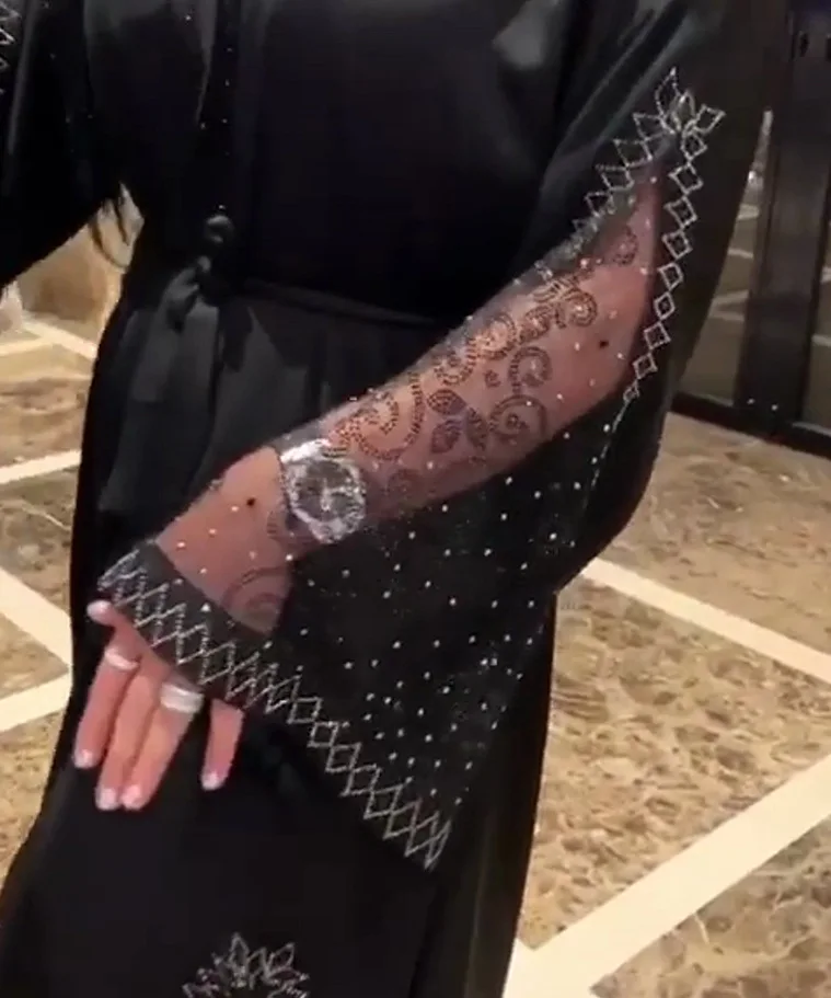 2022 Abaya Dubai Muslim Dress Luxury High Class Diamond Embroidery Lace Ramadan Kaftan Islam Kimono Women Turkish Eid Mubarak