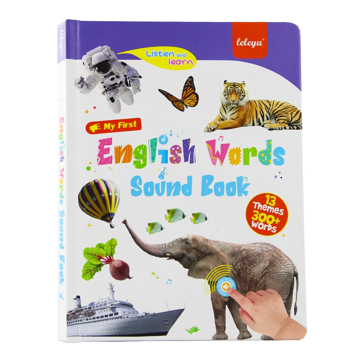 LELEYU English Sound Books Kids Learn 300 More Words Book With 13 Learning Themes Activity Sound Book