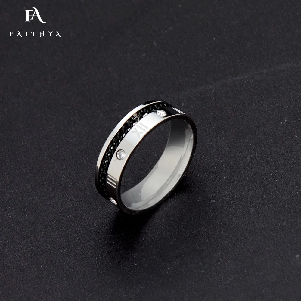 Роскошное кольцо FR2483 дизайнерское из нержавеющей стали с римскими цифрами