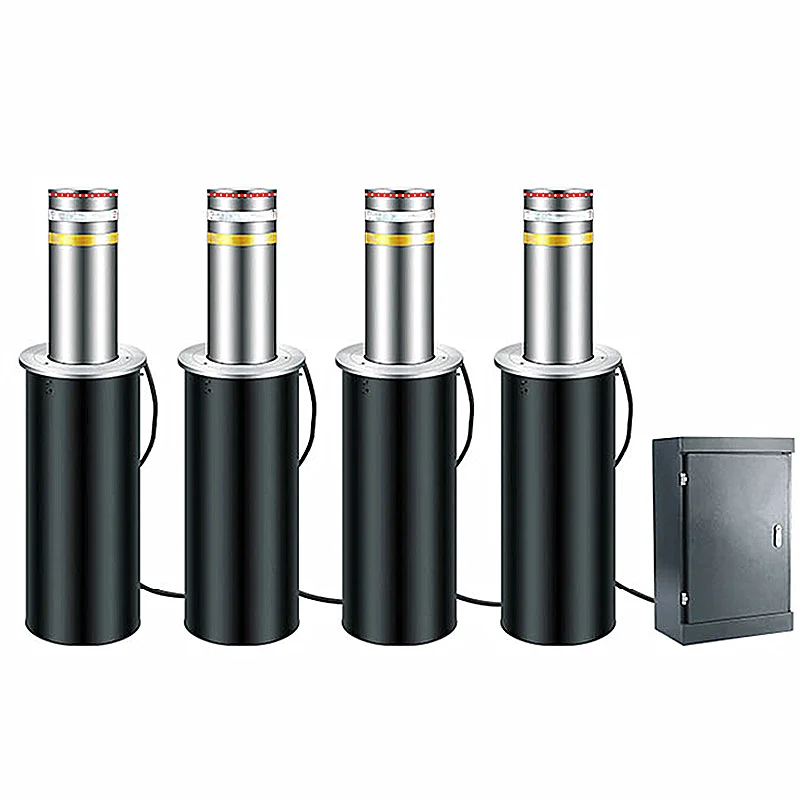 Low Price Luminous Anti-collision Pillar Street Light Traffic Barriers Natural Granite Stone Bollards Parking Driveway Bollards