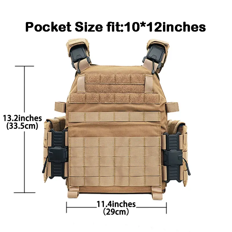 1000D Nylon High Strength Magnet Quick Release Buckle Plate Carrier MOLLE System Combat Tactical Vest