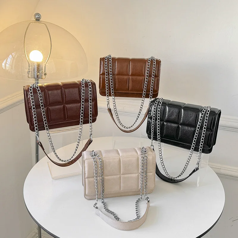 Cheap Diamond Embossed Chain Shoulder Bag Fashion Ladies Messenger Bags for  Women Saddle Small Phone Bag