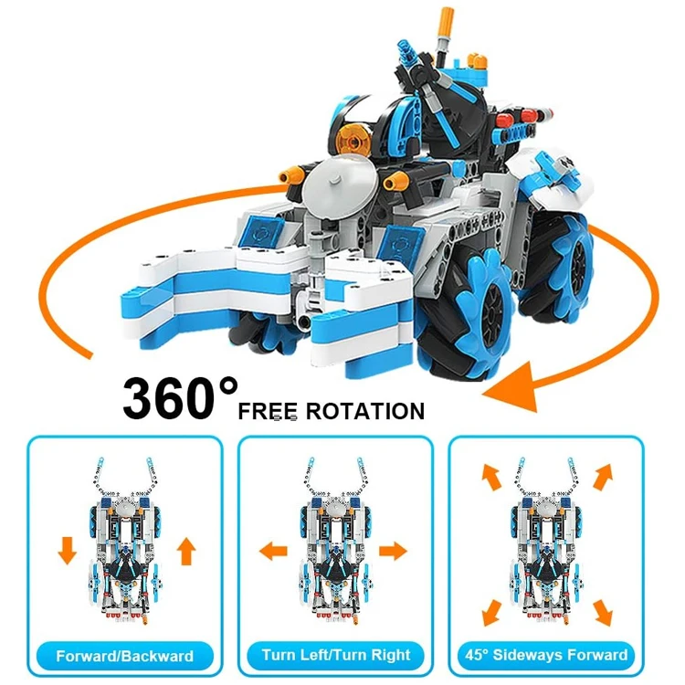 489PCS Educational Assembly Toys Intelligent Programming Building Block Remote Control Engineering Football Car Set