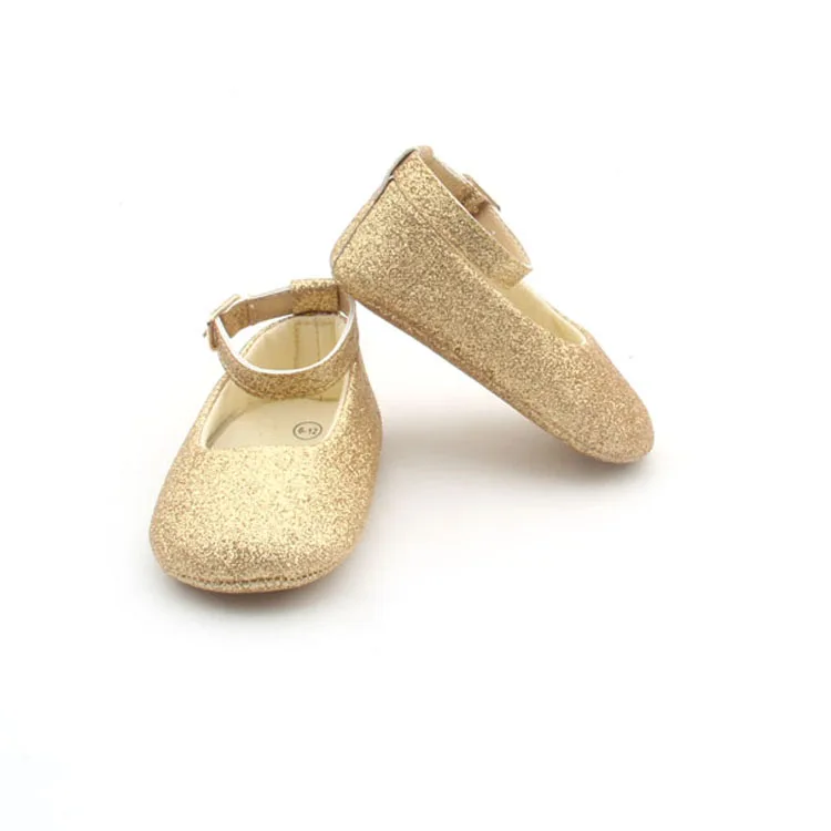 BEIBEINOYA Faux Sequins Cotton Toddler Girls Shoe Soft Sole Sizes First Baby Dress Shoes