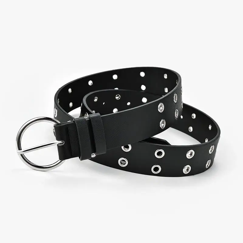 Wholesale Double Exhaust Eye Design Waist Belt For Ladies Fashion Belt Chain Punk Rivet Decoration