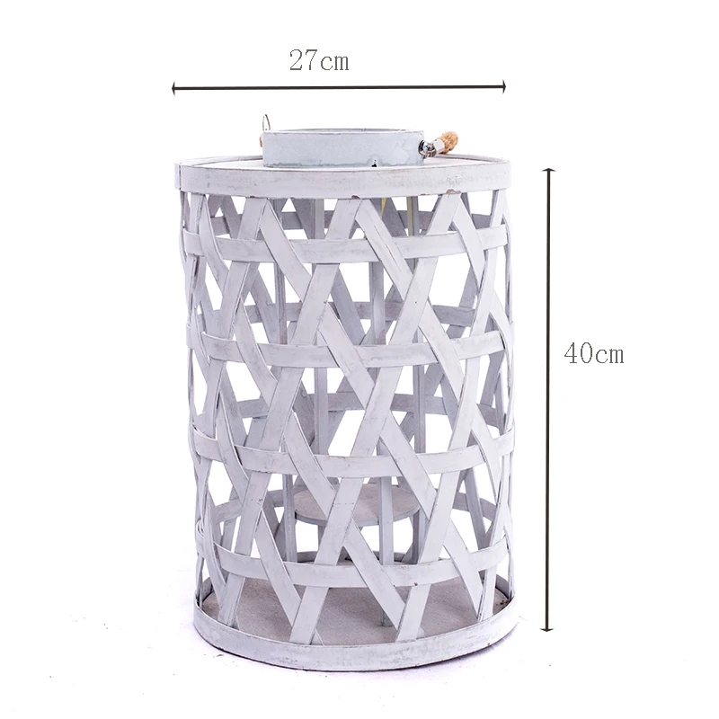 Bamboo Weaving Lantern Hanging Portable Bamboo Woven Candle Holder Wooden Lantern For Home Decor