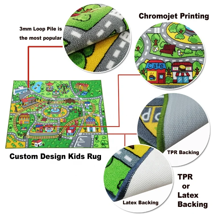 2024 AMZ Eco-Friendly Non-Slip Baby Play Mat Modern Puzzle Kids Carpet Wholesale Machine Made Nylon Polyester Carpet Bedroom Use