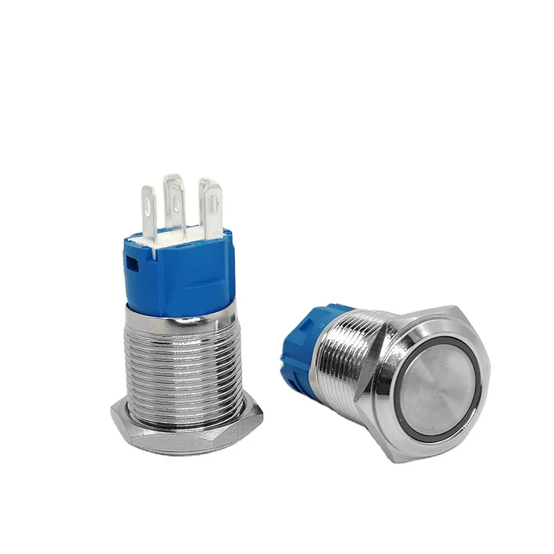 abei  IP65 Waterproof latching or momentary Led Power Switch Ring Push Button ON OFF Switch manufacturers