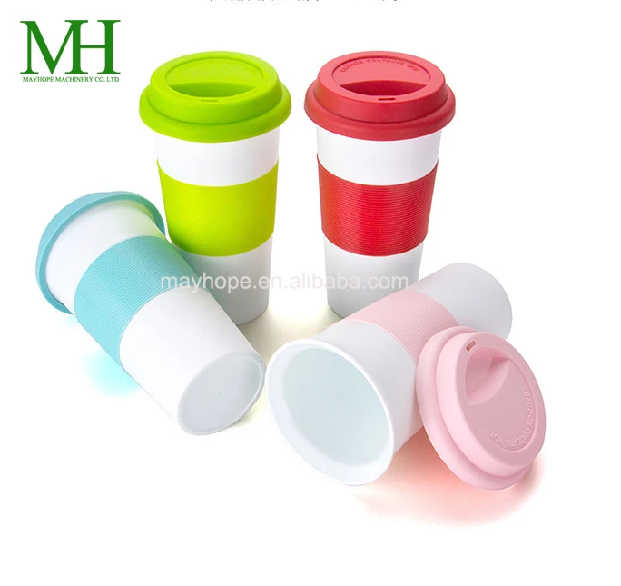 Real new design popular PP plastic double wall reusable eco silicone coffee