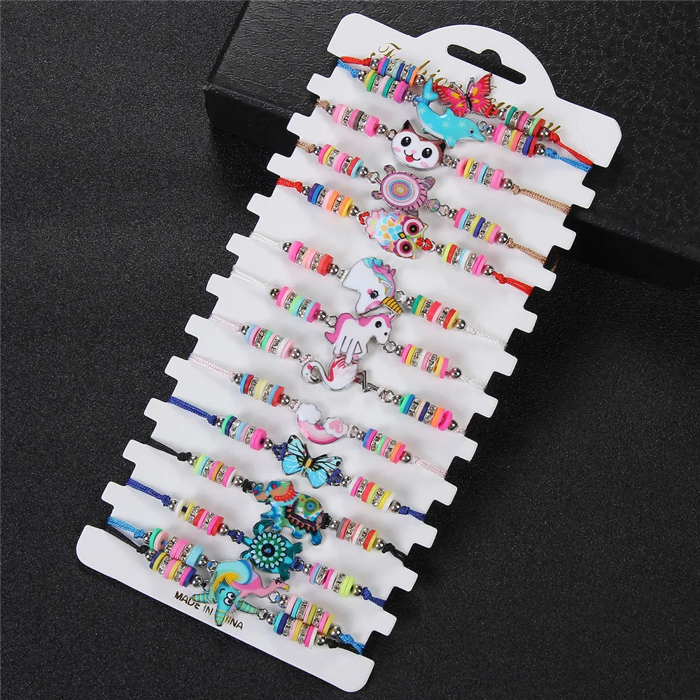 
Stock Wholesale Bohemian Bracelet With Colorful Animal Charm Bracelet Gift for Children 