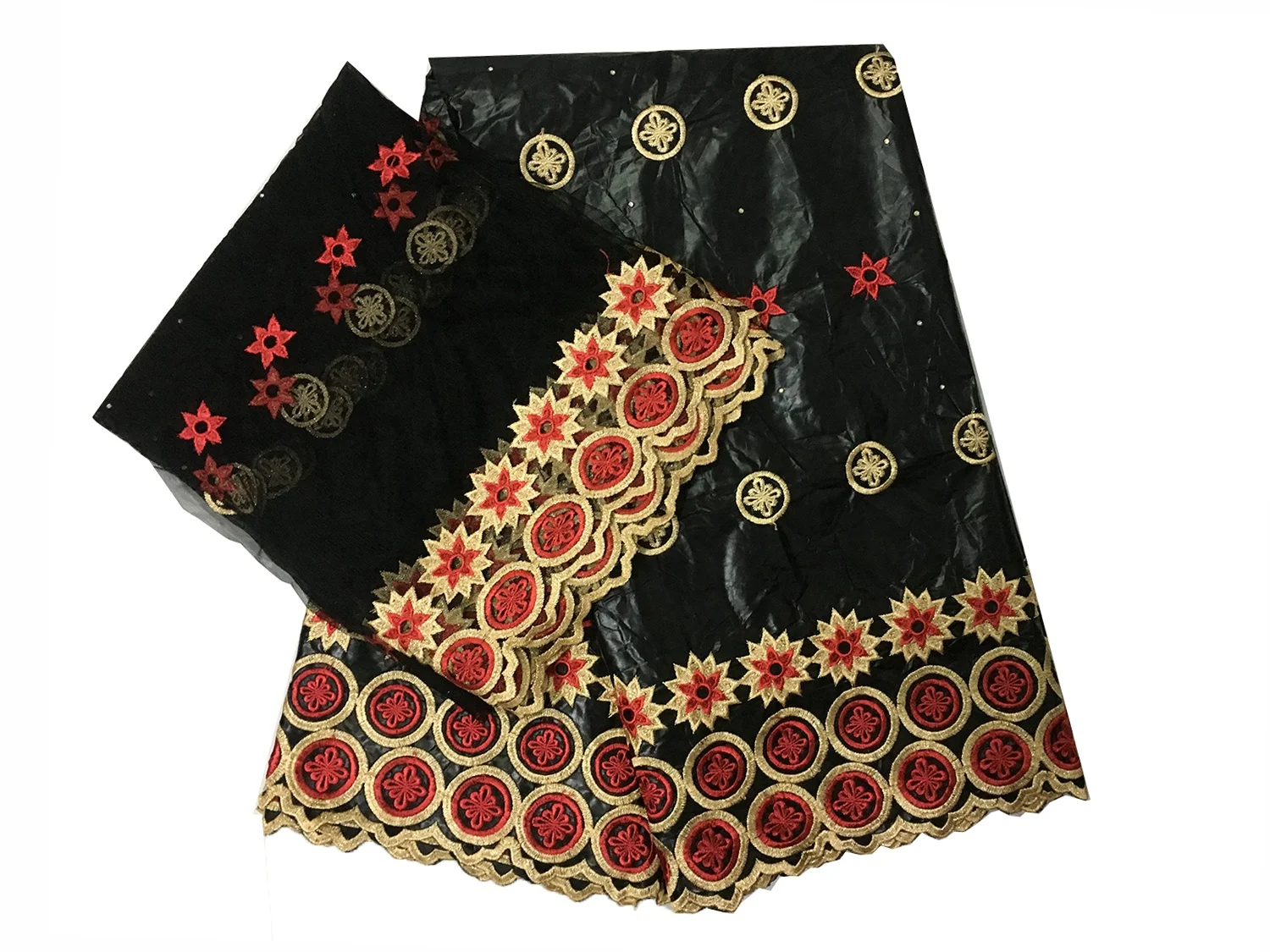 H & D Custom African clothing auxiliary material bazin lace printed fabric