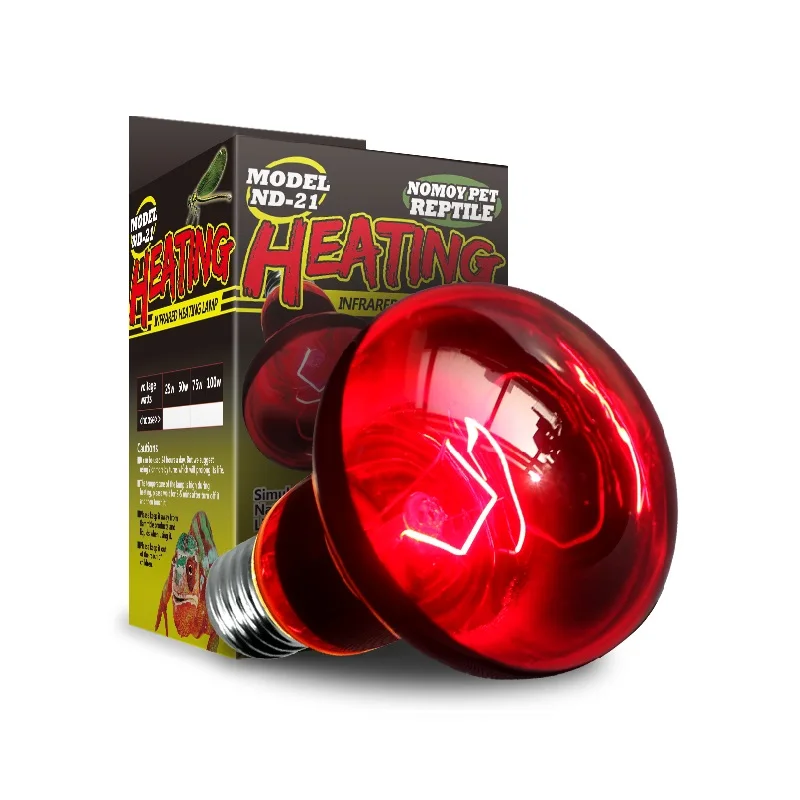 NOMOY PET hot sale 25w 50w 75w 100w red infrared heating lamp reptile heat bulb for turtle lizard