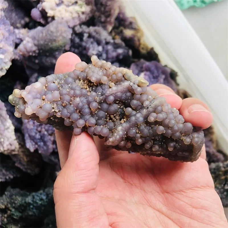 natural small Grape agate cluster very purple amethyst mineral raw stone crystal for home decoration