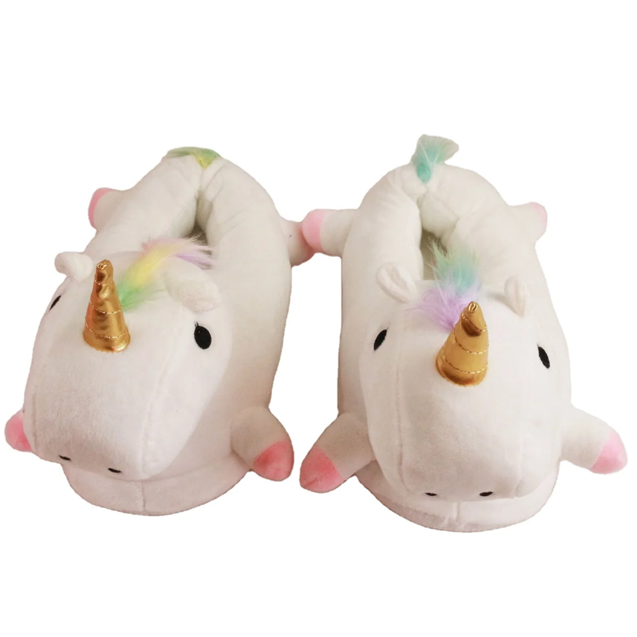 Заводские Дешевые Симпатичные домашние тапочки для спальни в виде единорога, теплые зимние плюшевые тапочки унисекс, домашняя нескользящая обувь для взрослых и детей с животными