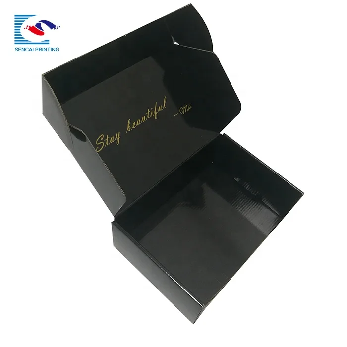 Custom shipping boxes mailers present boxes black gift box for wig /lash/ clothing/shopping packaging