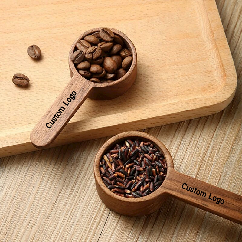 Black Walnut Wooden Coffee Measuring Scoop Wooden Tableware Coffee Tea Measuring Spoon