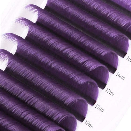 Premium eyelash extensions korean pbt colored full volume extension lashes for professional salon