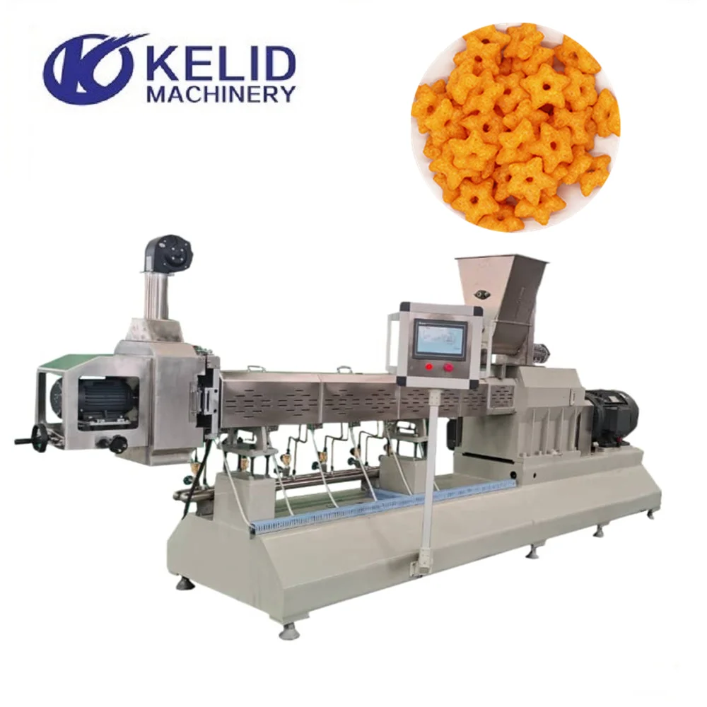 CE Double Screw Extruder Core Filled Rice Snack Food Processing Line Chocolate Core Filling Snacks Machine