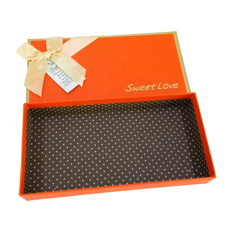 Wholesale Christmas Valentine Day Gift Chocolate Candy Red Paper Box Set with Bag Bonbon Candy Packaging Box with Dividers Bow