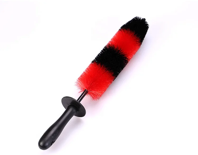 38cm length Red and black small car wheel rim and engine brush tire wash brush car detailing brush