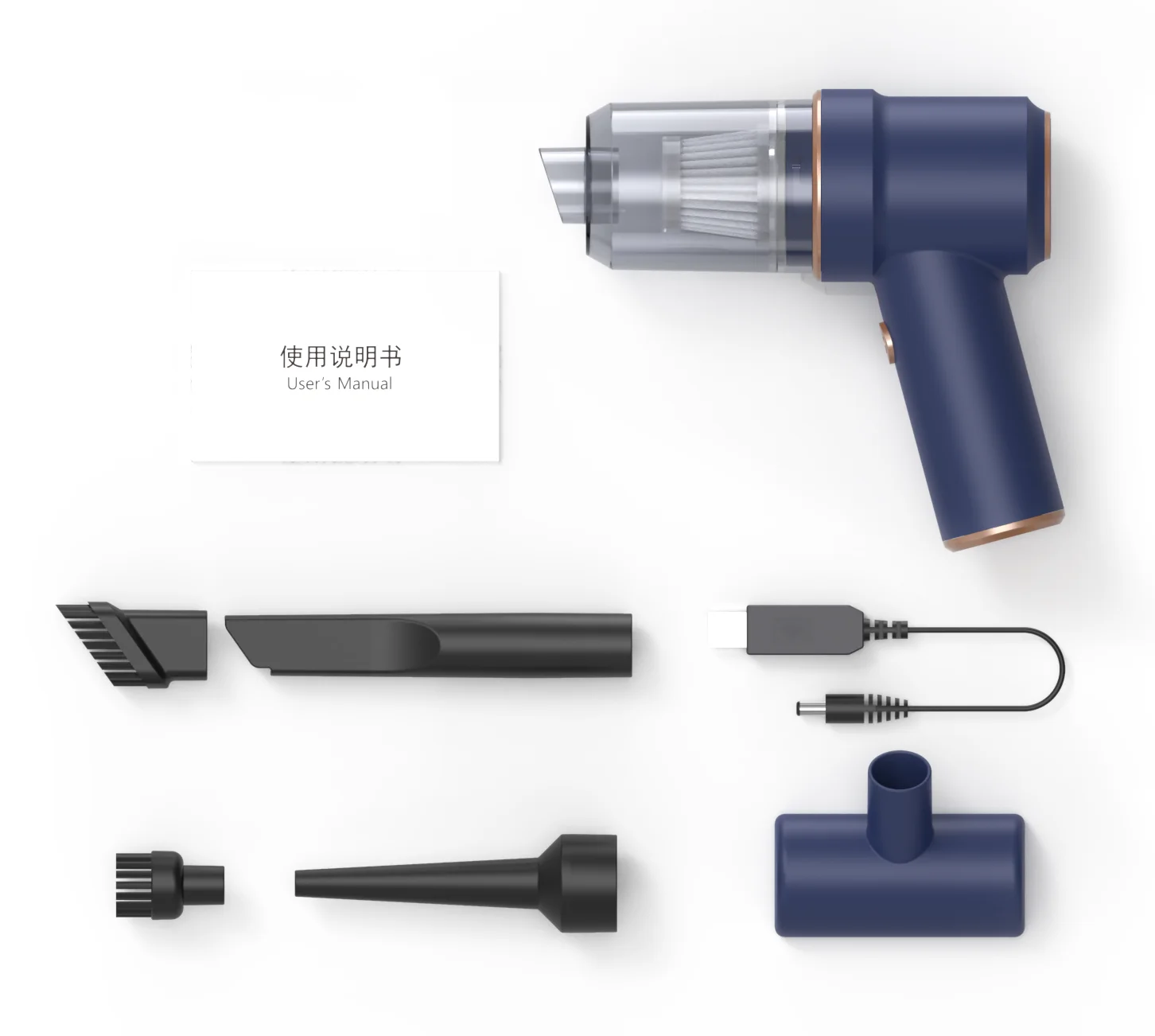 Автомобильные аксессуары 2023 автомобильного пылесоса 2 в 1 пылесос и воздуходувка беспроводной с рабочей лампой портативный пылесос D