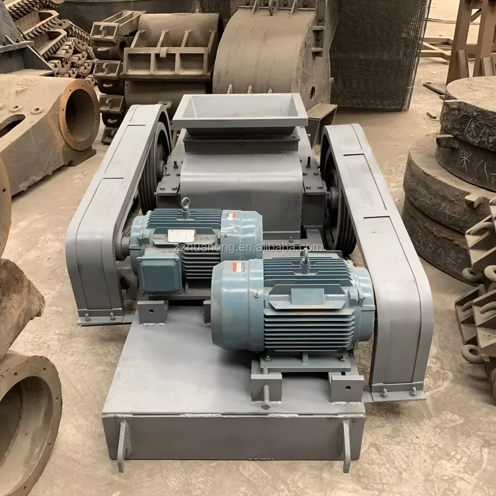 gold ore smooth roller crusher  flat teeth double roller crush machine limestone double toothed crusher roller