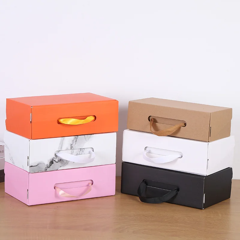 Reusable Shoe Boxes With Handle Simple Assembly Corrugated Box
