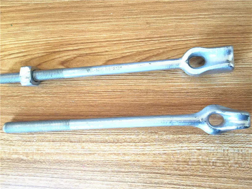 Forged hot dip galvanized Twin Eye Earth Anchor Rod for power line fittings