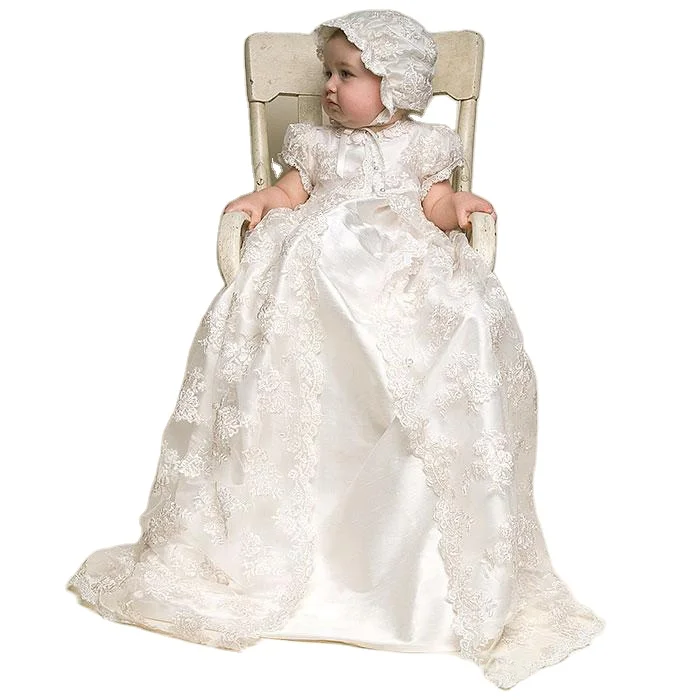 
High Quality Hand Made Newborn Baby Girl Birthday Clothing Toddler Baptism Dress Christening Bless Gown Party Wedding Costume 