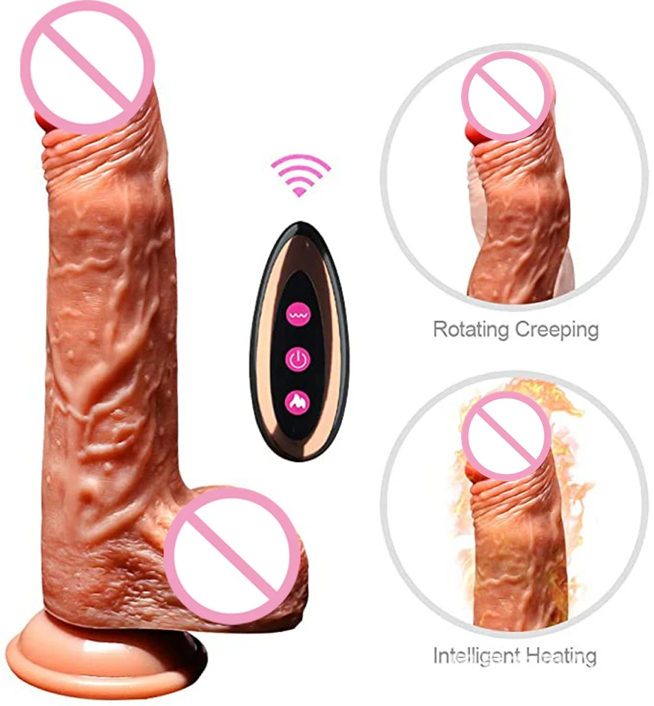 Wireless Remote Control Silicone Penis Heating Telescopic Female Masturbation Adult Products Sex Toy Dildo Vibrators For Woman