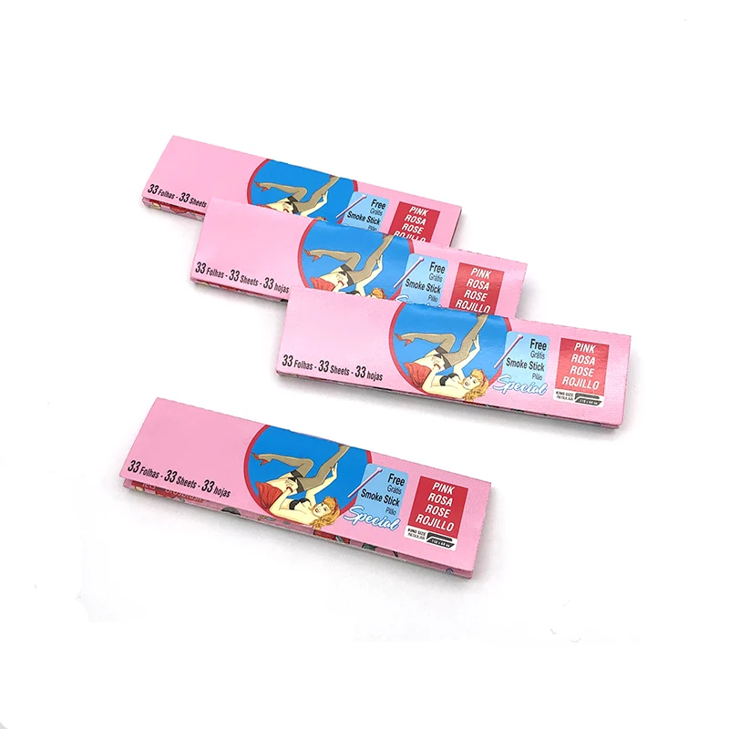manufacture factory direct rolling papers custom logo material all size pink color