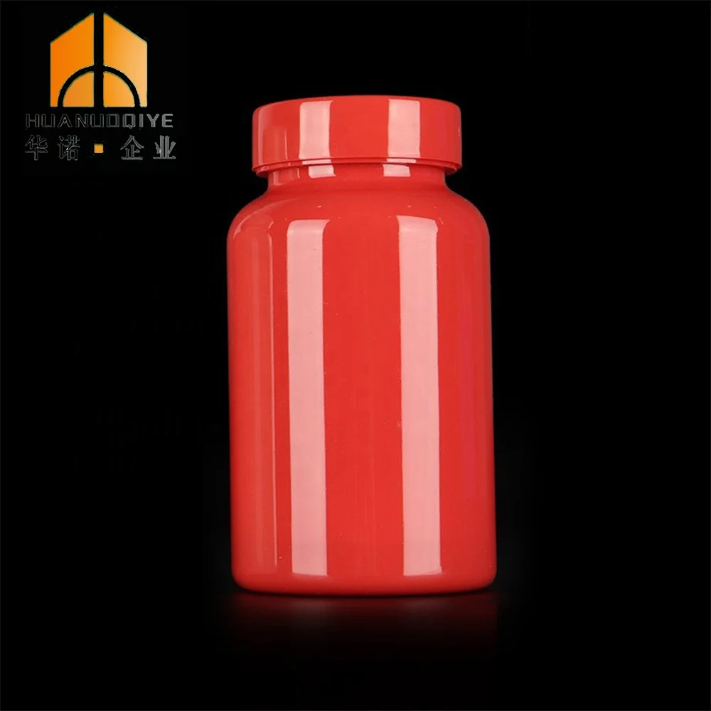 OEM 225ml Yellow Red Pink Pet Health Care Plastic Medicine Capsule Vitamin Bottle with Plastic CRC Cap