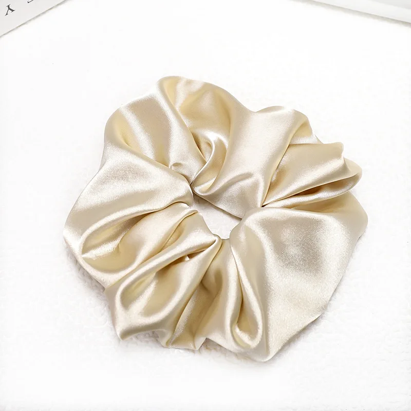 19 colors silk like hair scrunchies elastic french style big hair scrunchie satin for girls