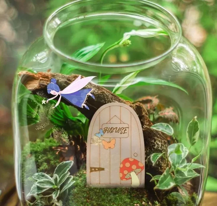 Souvenir gifts DIY blank wooden Fairy doors kit for garden decoration flower pot Elf Model mini wooden fairy door