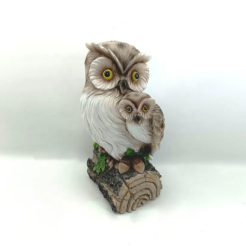 Custom Resin Lift Size Owl Statue For Garden Decoration To Scare Birds Squirrels