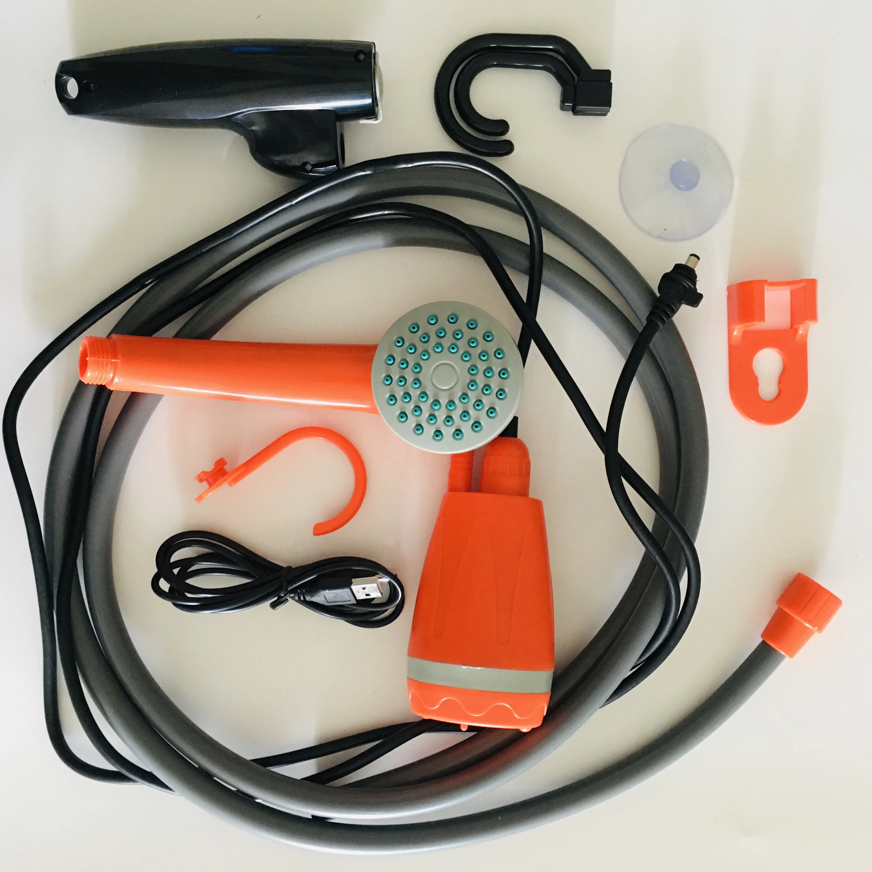 Outdoor Camping Gear Portable Shower set with battery supply -perfect to be used with camping shower tent