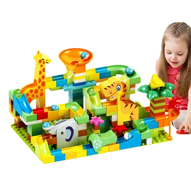 Big Size Marble Race Run Blocks Maze Ball Track Building Blocks Plastic Funnel Slide Assemble DIY Bricks