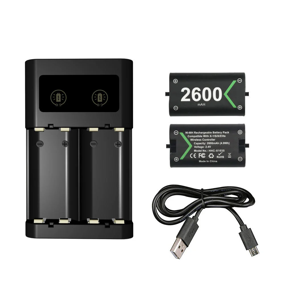 2pcs 2600mAh Rechargeable Battery Packs For Xbox Series X S/Xbox One S X Controller USB Battery Charger For Xbox One Accessories