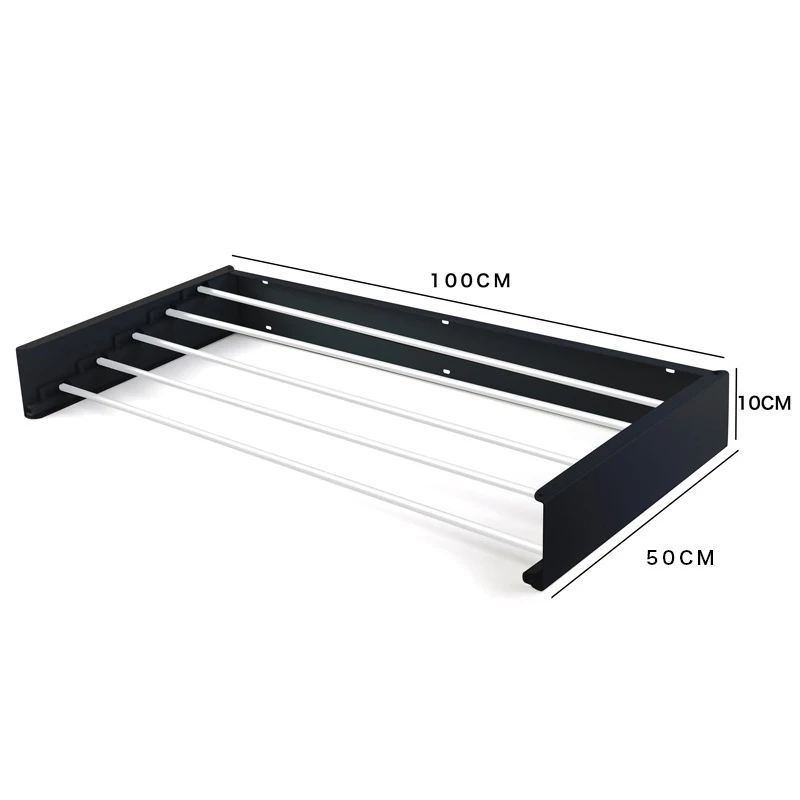 Laundry Drying Rack Collapsible, Wall Mounted Hidden Drying Rack for Laundry Room Wall Compact Clothes Drying Rack