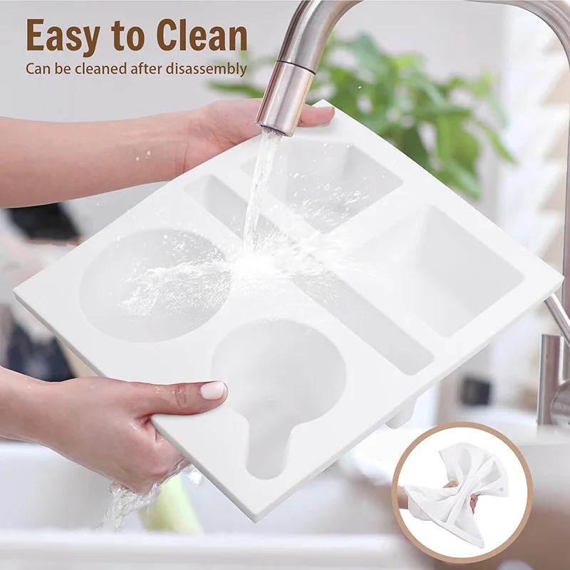 Tray Soft Silicone Bamboo Drink Holder for Sofa Bed Organizer with Snack Coffee Cup Mug Insert Holders