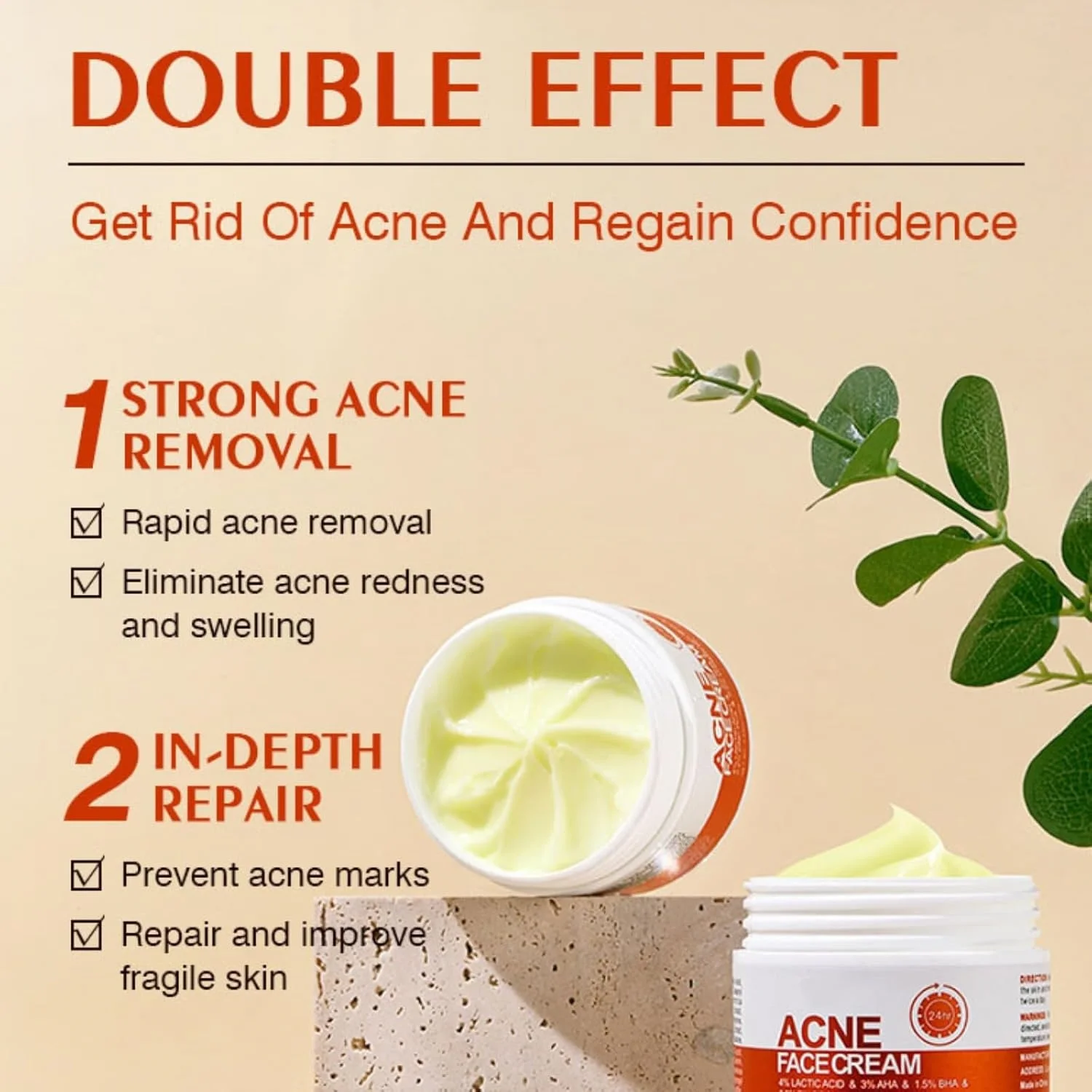 Private Label Acne Face Cream Anti Acne Refreshing Skin Oil Control Hydrating Fade Scars Reduce Acne Redness Face Cream