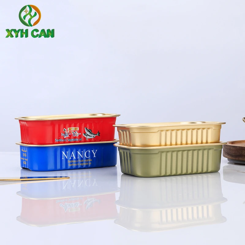 Small capacity Oval multi-color printed  tin can aluminum can for sardines Packaging Metal box