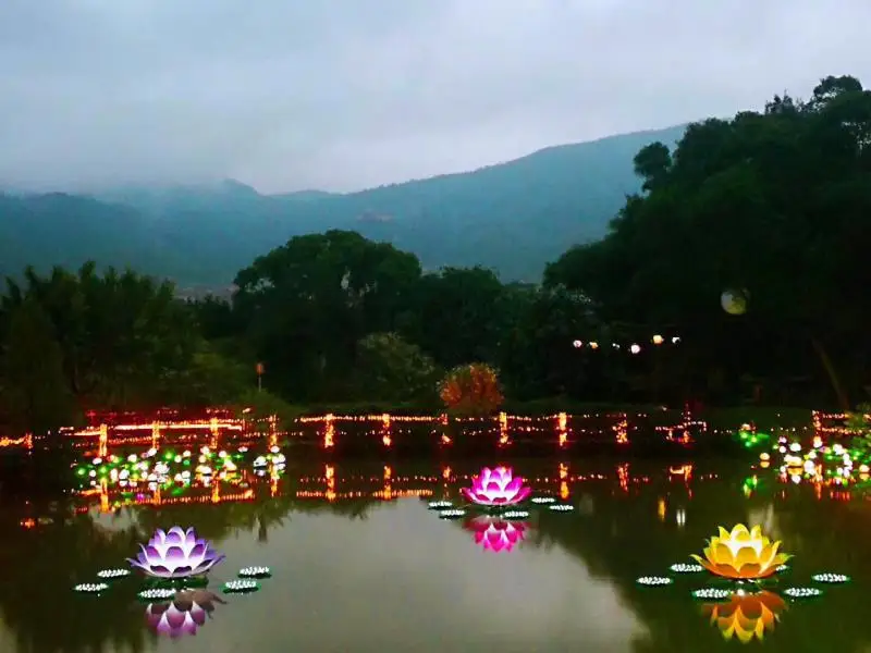 outdoor decorative modify lighting rose lotus lily camellia flower artificial light patio ground garden pond flower light